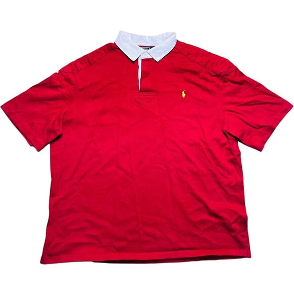 Polo Ralph Lauren 90’s Red Rugby Polo Shirt - Picture 1 of 4